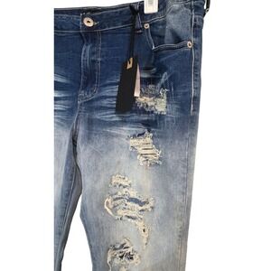 Switch Premium Denim Brand Distressed Ripped Blue Jeans 38x32 Mens
